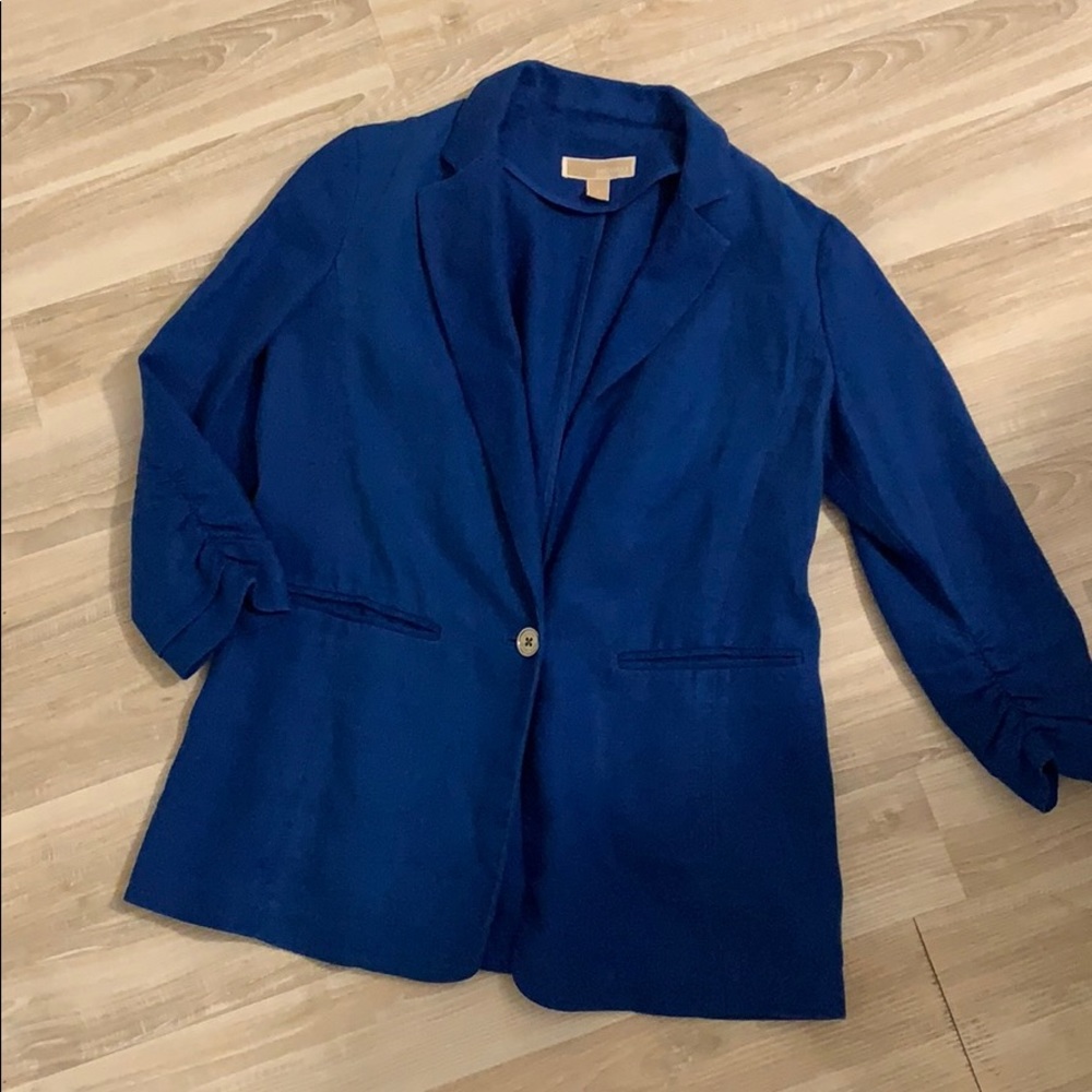 Bright Blue Michael Kors Linen Blazer